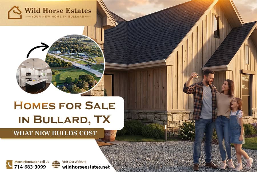 Homes for sale in Bullard, TX – aerial view of new home community