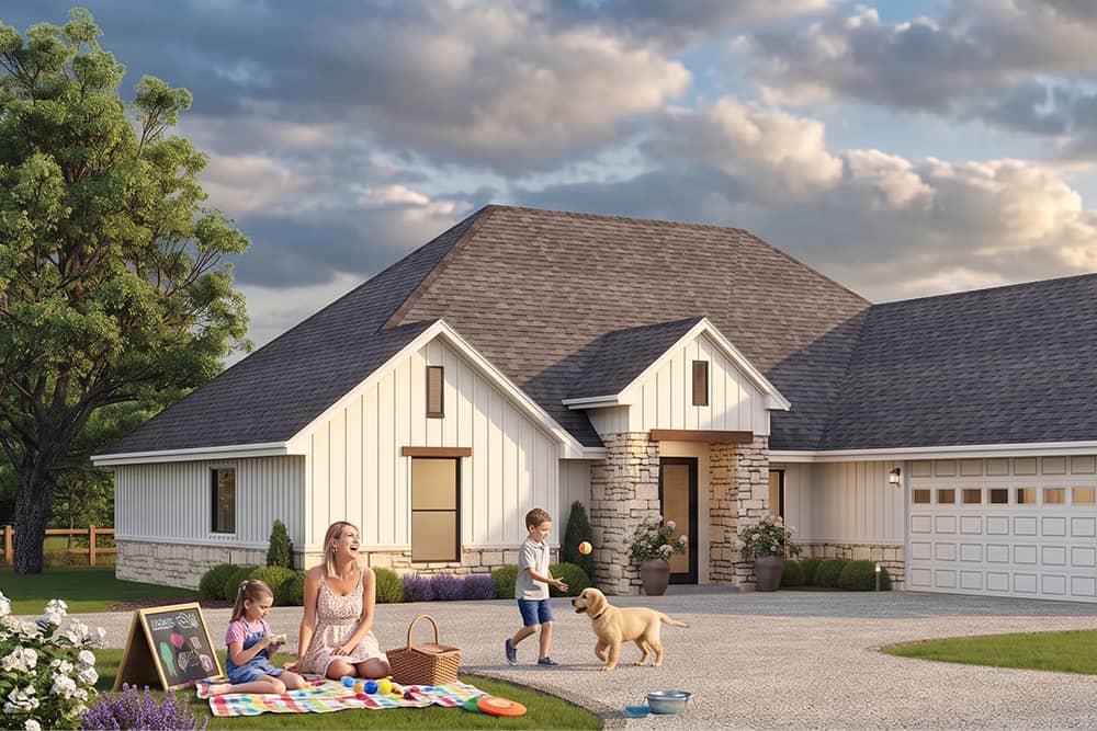 amily enjoying their new construction home in Tyler TX