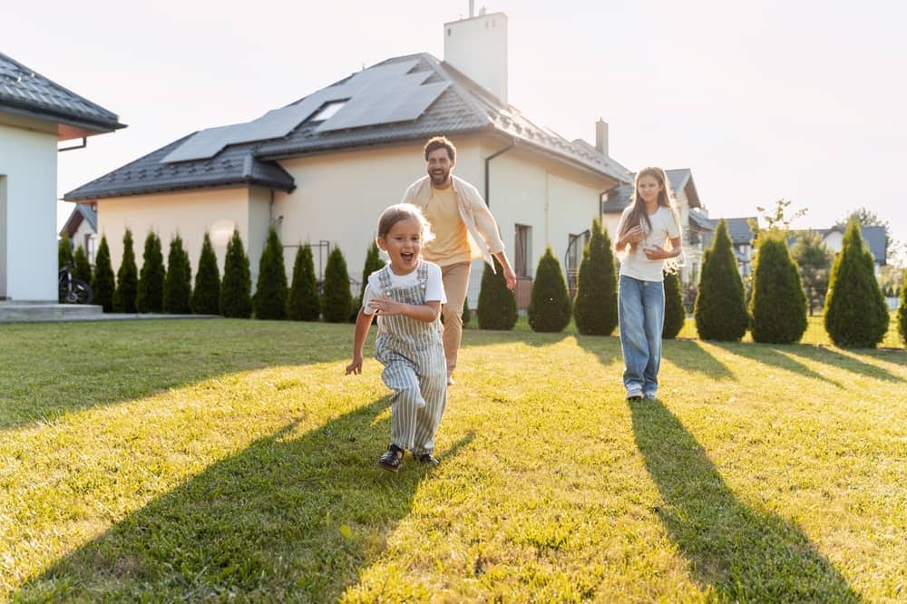 Small Towns in Texas - family enjoying their new home in Bullard