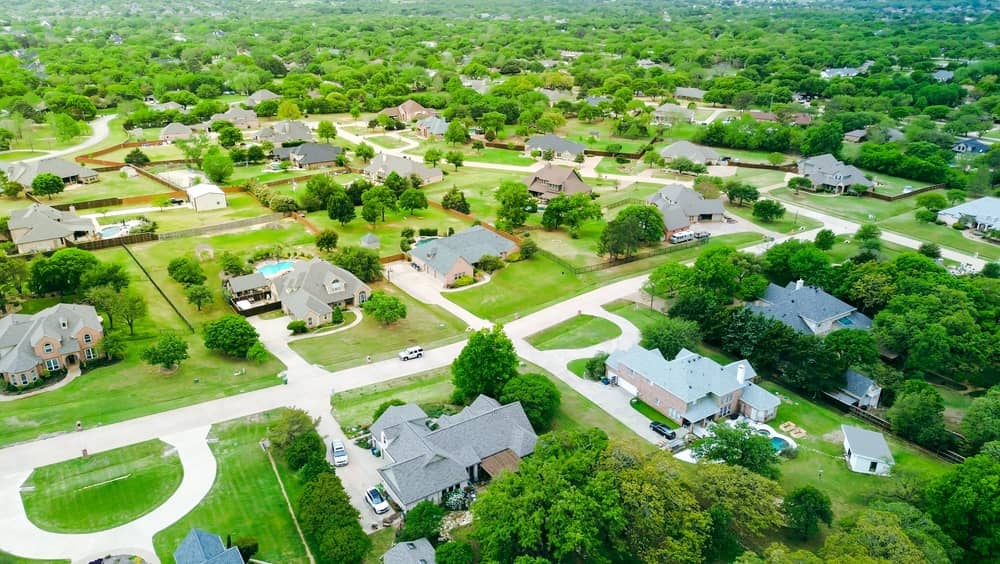 Aerial view of a new construction neighborhood – Homes for Sale Near Tyler TX